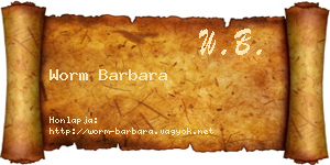 Worm Barbara névjegykártya